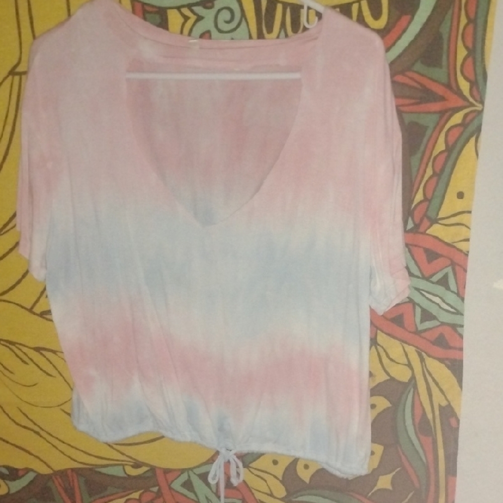 Tie-Dye V-Neck Women's Top